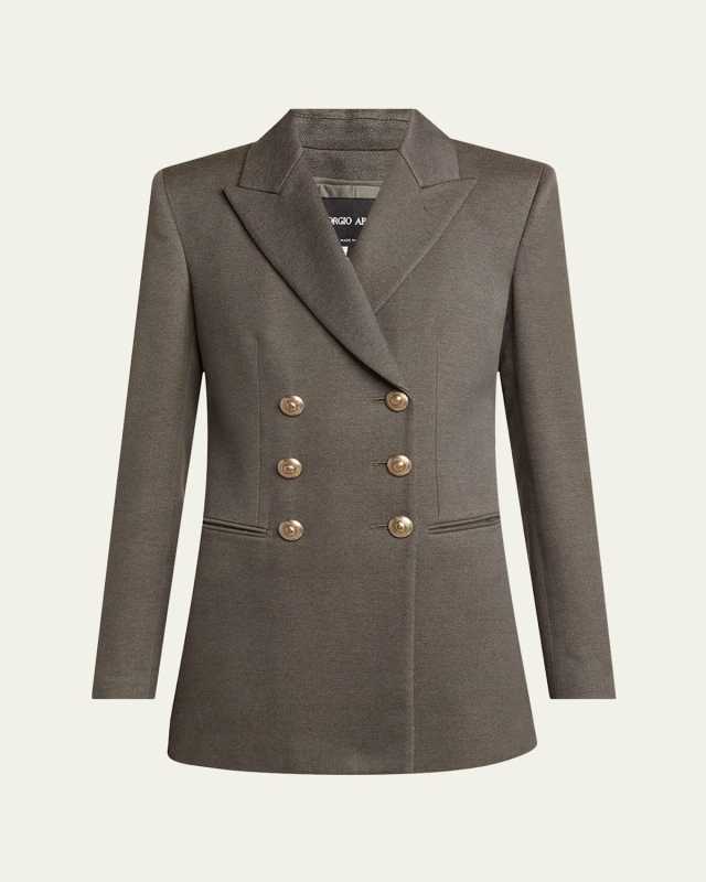 Silk Cotton Double-Breasted Blazer